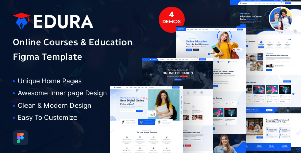 Edura - Online Courses & Education Figma Template