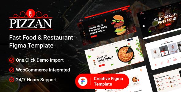 Pizzan - Fast Food & Restaurant Figma Template