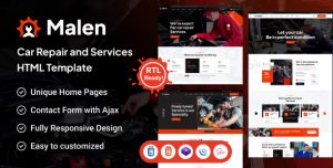 Malen - Car Repair And Services HTML Template