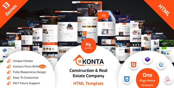 Konta - Construction & Real Estate Company HTML Template