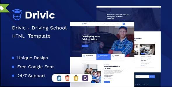 Driving-driving school HTML template